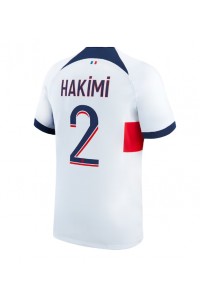 Paris Saint-Germain Achraf Hakimi #2 Jalkapallovaatteet Vieraspaita 2023-24 Lyhythihainen